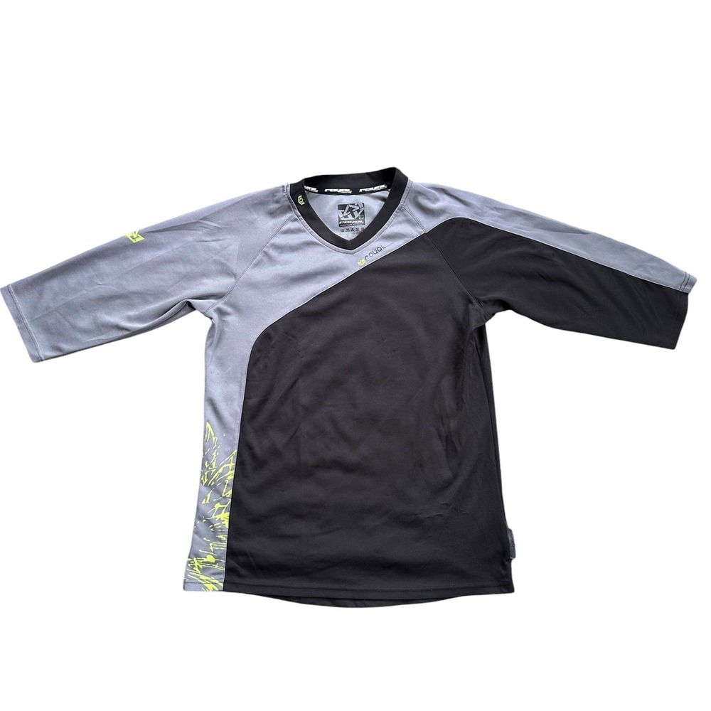 Royal Racing MTB Jersey Womens L Black Grey 3/4 Sleeve Mountain Bike Shirt Good